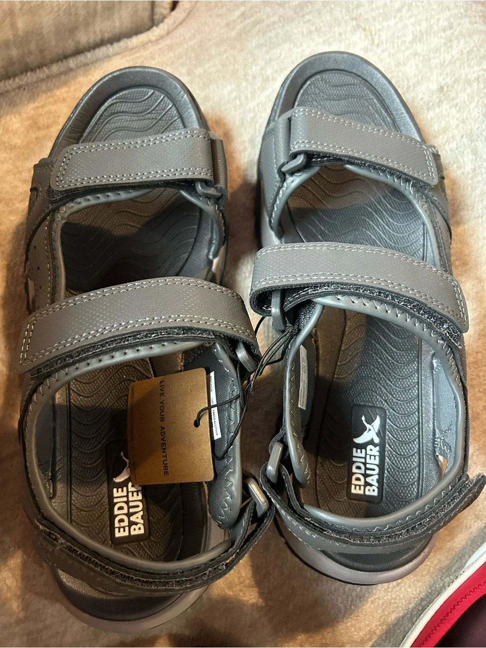 Eddie Bauer Men's Gray Adjustable Strap Sandals